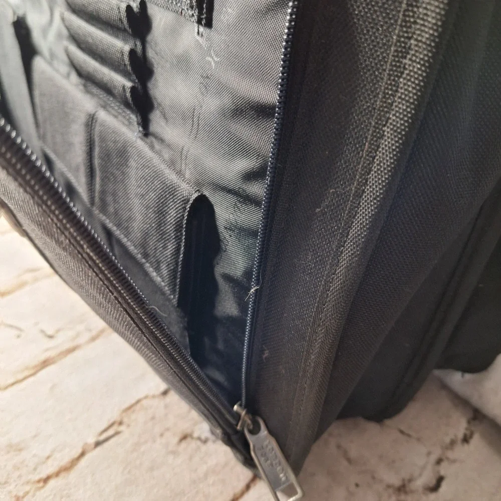 Vintage London Fog Black Canvas Briefcase‎ Laptop Travel Office Work Bag 19